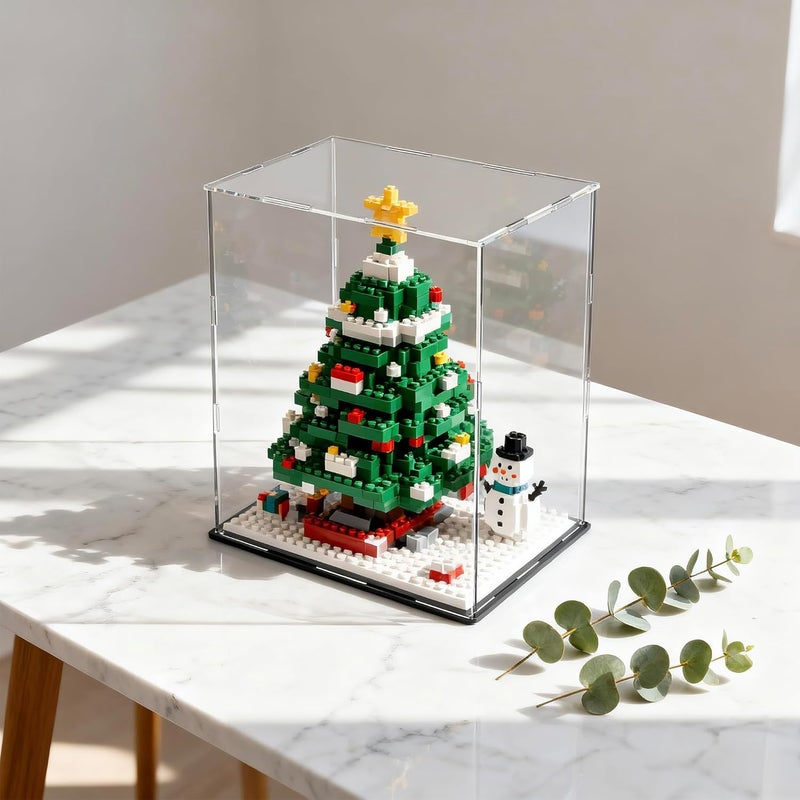 SVENJBB Large Display Case for Dolls, 13x13x16 Inch Acrylic Box for Trophy and Figures, Clear Acrylic Display Cases with Matte Black Base for Collection Protection and Storage - Image 4